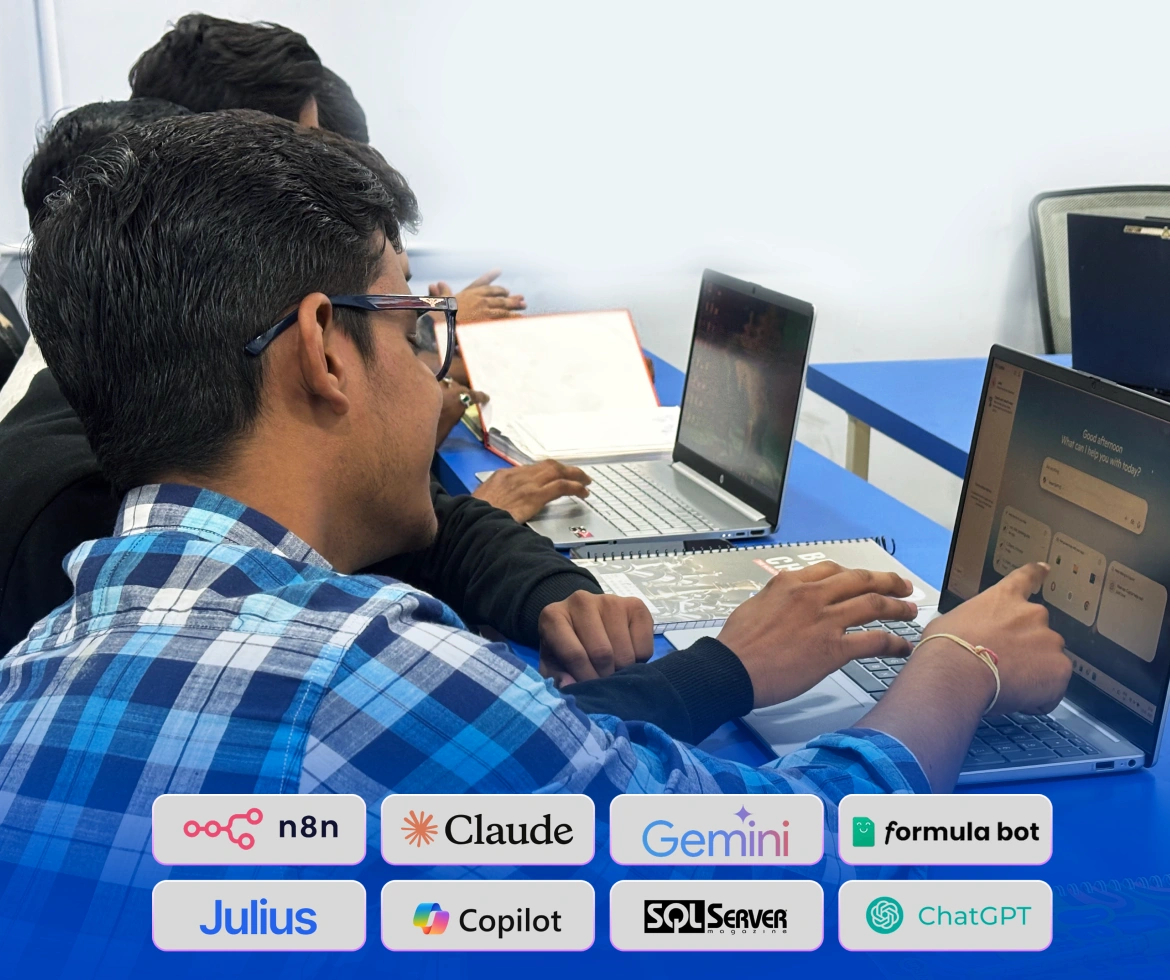 Students using real tools