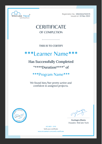 WsCube Tech<br/>Certification