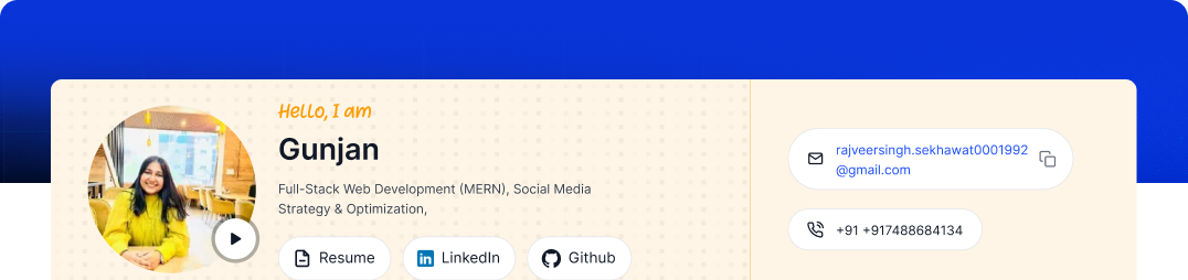 Preview of a learner portfolio website