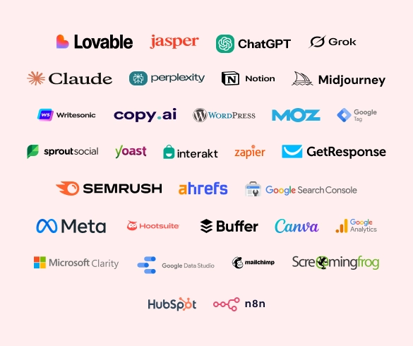 Marketing and AI tools logos