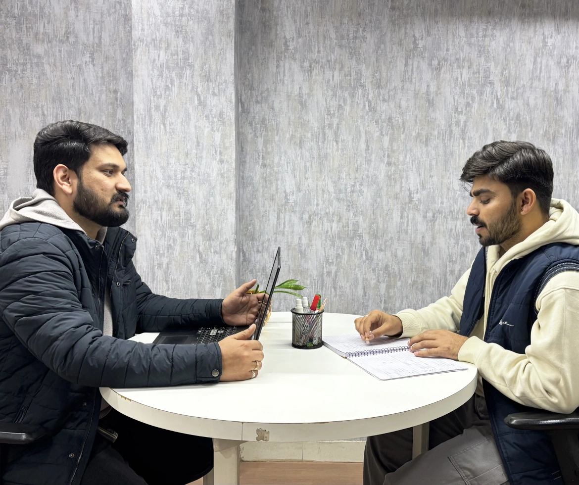 Mock interview happening