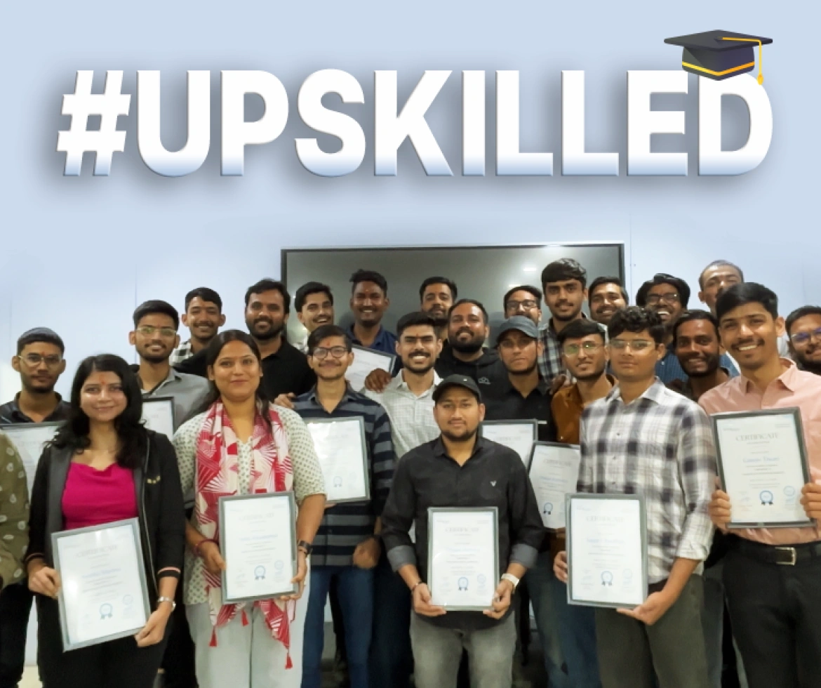 Upskilled students with certificates